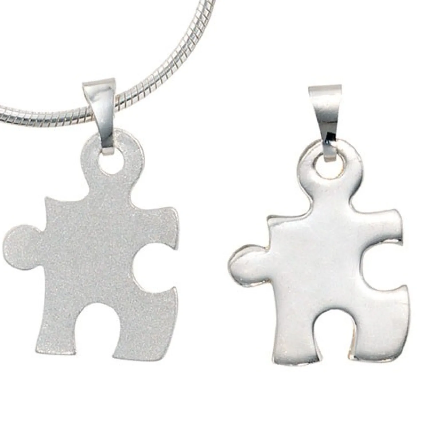 Partneranhänger Anhänger 14,4x18,7mm 925 Echt Silber teilmattiert Unisex