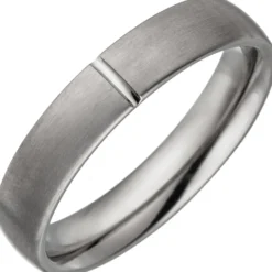 Partner-Ring Fingerring aus Titan mattiert Titanring 5mm Fingerschmuck Unisex