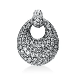 Pavé Anhänger Oval aus 750 Weißgold 146 Brillanten 1,9ct TW-VSI 22,2x16,2mm