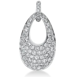 Pavé Anhänger Oval aus 750 Weißgold 65 Brillanten 0,74ct TW-VSI 23,5x12,4mm