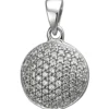 Pavé Anhänger rund Ø10,7mm 925 Silber mit 66 Zirkonia Silberanhänger Halsschmuck