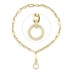 Pavé Collier aus 750 Gold Gelbgold 156 Brillanten 0,57ct TW-SI L:43,2cm