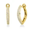 Pavé Creolen aus 750 Gold Gelbgold 104 Brillanten 0,41ct TW-SI 19,1x3,1mm