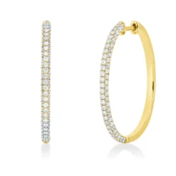 Pavé Creolen aus 750 Gold Gelbgold 164 Brillanten 1,17ct TW-SI 29,6x2,3mm