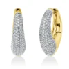 Pavé Creolen aus 585 Gold gelb/weiß 318 Diamanten 1,91ct TW-PI 25,7x7,8mm