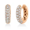 Pavé Creolen aus 750 Gold Rotgold 50 Brillanten 0,85ct TW-SI 14x3,6mm