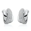 Pavé Creolen aus 750 Gold Weißgold 242 Brillanten 3,5ct TW-VSI