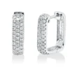 Pavé Creolen aus 750 Gold Weißgold 74 Brillanten 0,46ct W-SI 14,8x4mm
