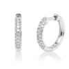 Pavé Creolen aus 750 Gold Weißgold 62 Brillanten 0,24ct W-SI 12,4x2,5mm