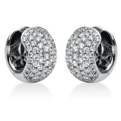 Pavé Creolen aus 750 Gold Weißgold 122 Brillanten 1,73ct TW-VSI