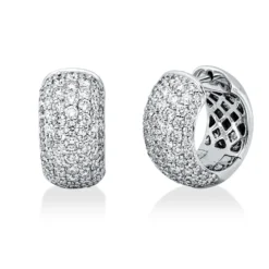 Pavé Creolen aus 750 Weißgold 146 Brillanten 2,67ct TW-VSI/SI 17,2x8,9mm