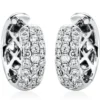 Pavé Creolen aus 750 Weißgold 44 Brillanten 0,9ct TW-VSI/SI 15x4,9mm
