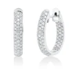 Pavé Creolen aus 750 Weißgold 142 Brillanten 1,22ct TW-SI 19,6x3,8mm