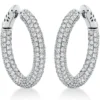 Pavé Creolen aus 750 Weißgold 352 Brillanten 6,39ct TW-VSI 29,2x4,1mm