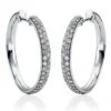 Pavé Creolen aus 750 Weißgold 82 Brillanten 0,86ct TW-VSI 25,6x3,1mm