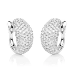 Pavé Creolen aus 750 Weißgold 212 Brillanten 2,65ct TW-VSI/SI 17,8x9,5mm