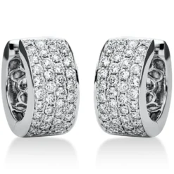 Pavé Creolen breit aus 750 Weißgold 84 Brillanten 1,4ct TW-VSI 15,9x7,5mm