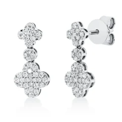 Pavé Ohrstecker aus 750 Weißgold 76 Diamanten 0,5ct TW-VSI/SI 16,1x7,7mm