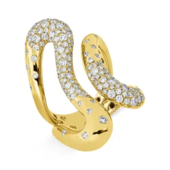 Pavé Ring aus 750 Gold Gelbgold 135 Brillanten 1,54ct TW-VSI B:36mm