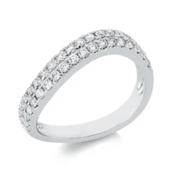 Pavé Ring aus 750 Gold Weißgold 38 Brillanten 0,52ct TW-SI B:3,3mm