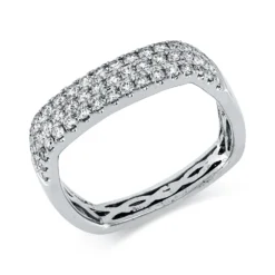 Pavé Ring aus 750 Gold Weißgold 50 Brillanten 0,46ct W-SI B:4,8mm