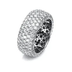 Pavé Ring aus 750 Gold Weißgold 252 Brillanten 4,7ct TW-VSI B:8,6mm