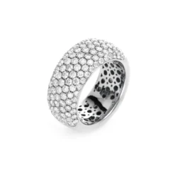 Pavé Ring aus 750 Gold Weißgold 128 Brillanten 2,21ct TW-VSI B:9,1mm
