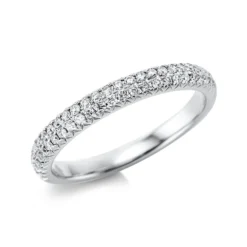 Pavé Ring aus 750 Gold Weißgold 50 Brillanten 0,3ct TW-SI H:2,6mm