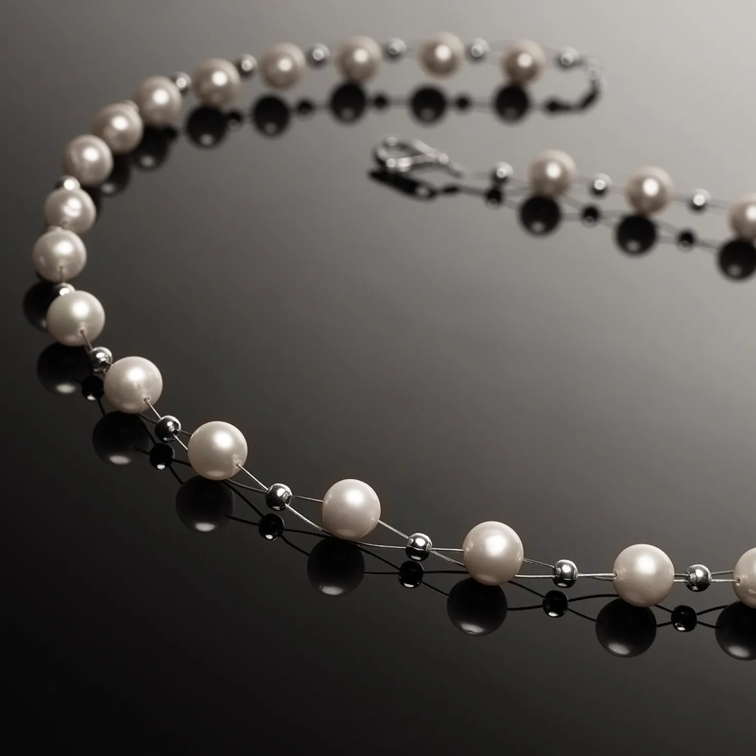 Perlenkette Kette Collier Halskette echte Perlen creme-weiß Hochzeit Brautschmuck für Damen