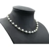 Perlenkette Kette Collier Halskette aus Muschelkernperlen Perlen creme-weiß Damen