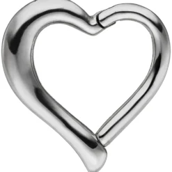 Piercing Segmentring Herz aus Edelstahl mit Klick-System Ringstärke 1,2mm