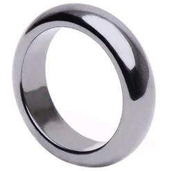 Ring aus echtem Hämatit grau glatt rund Hämatitring Unisex
