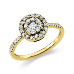 Ring aus 750 Gelbgold 41 Brillanten 0,4ct TW-SI 1 Brillant 0,1ct TW-SI Ø9mm