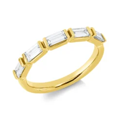 Ring aus 750 Gelbgold 5 Diamanten Baguette-Schliff 0,6ct TW-VSI B:2,5mm