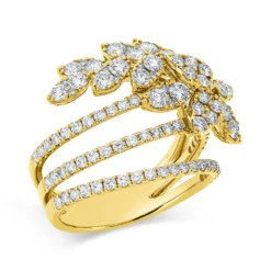 Ring aus 750 Gold Gelbgold 105 Brillanten 1,89ct TW-SI B:17,8mm