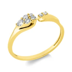 Ring aus 750 Gold Gelbgold 7 Brillanten 0,2ct TW-SI B:4,9mm