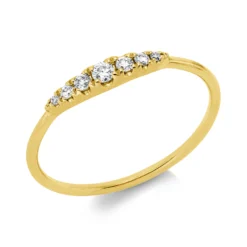 Ring aus 750 Gold Gelbgold 7 Brillanten 0,09ct I-SI B:2,5mm