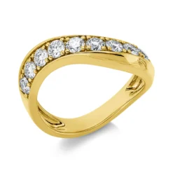 Ring aus 750 Gold Gelbgold 9 Brillanten 0,87ct TW-SI B:6,8mm