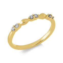 Ring aus 750 Gold Gelbgold 6 Brillanten 0,12ct TW-PI B:1,8mm