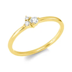Ring aus 750 Gold Gelbgold 3 Brillanten 0,12ct W-SI B:4,4mm