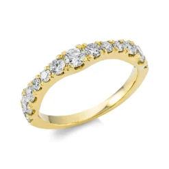Ring aus 750 Gold Gelbgold 13 Brillanten 1ct TW-SI B:3,6mm