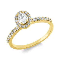 Ring aus 750 Gold Gelbgold 29 Diamanten 0,45ct F-SI B:6,8mm