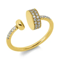 Ring aus 750 Gold Gelbgold 48 Diamanten 0,37ct TW-SI B:8,2mm