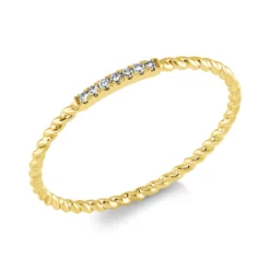 Ring aus 750 Gold Gelbgold 7 Diamanten 0,03ct TW-SI B:1mm