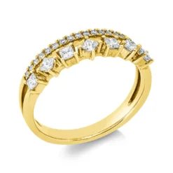 Ring aus 585 Gold Gelbgold 25 Diamanten 0,41ct TW-VSI B:5,6mm