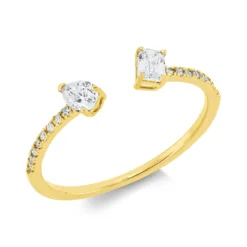 Ring aus 750 Gold Gelbgold 18 Diamanten 0,38ct TW-SI B:4,2mm