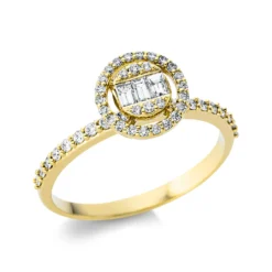 Ring aus 750 Gold Gelbgold 49 Diamanten 0,4ct TW-SI Ø8,7mm
