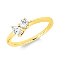 Ring aus 750 Gold Gelbgold 2 Diamanten 0,34ct TW-SI B:5,6mm