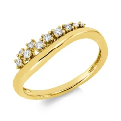 Ring aus 585 Gold Gelbgold 10 Diamanten 0,15ct W-SI/PI B:5,6mm