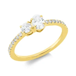 Ring aus 750 Gold Gelbgold 20 Diamanten 0,65ct TW-SI B:5,4mm